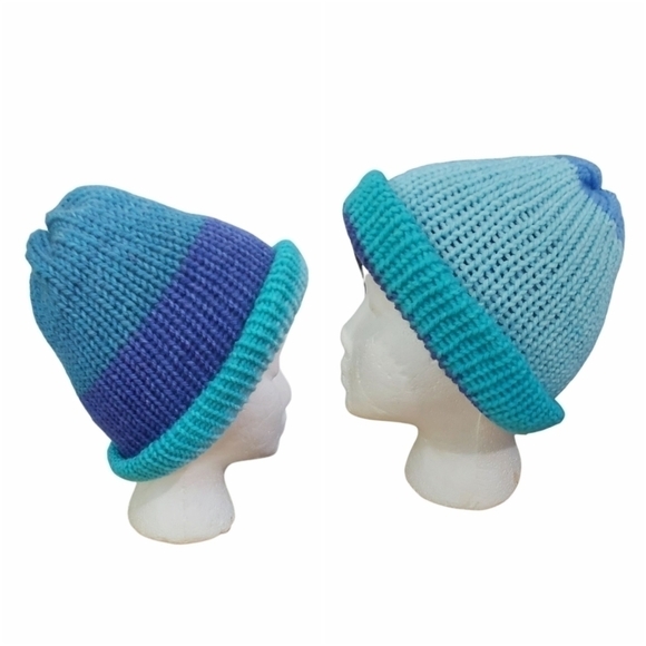 Hand Knit Reversible Unisex Toque - Picture 2 of 8